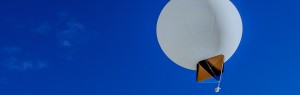 Weather ballon against a blue sky