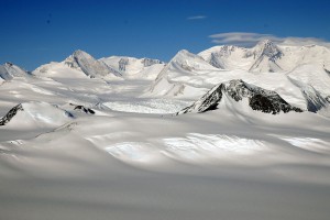 View of the Sentinel range of Ellsworth Mountains with Mt Vinson