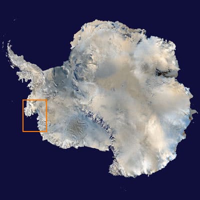 Pine Island Glacier satellite view