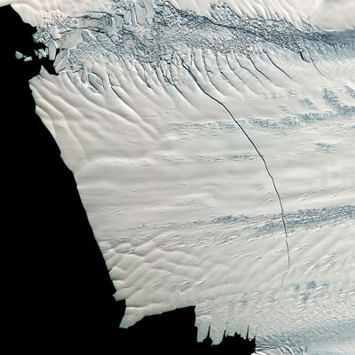 Pine Island Glacier satellite view