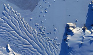 aerial view of a glacier